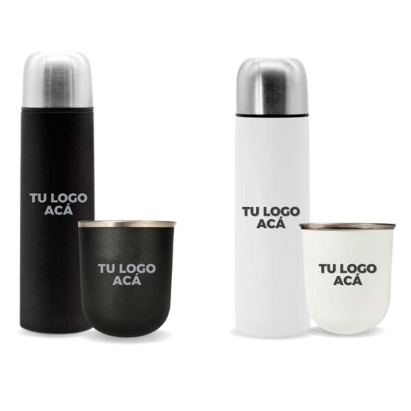 Mate acero inox viajero + termo pintado 1L