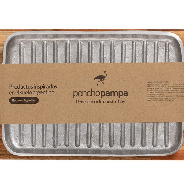 Bifera de Aluminio c/Base de Madera Poncho Pampa