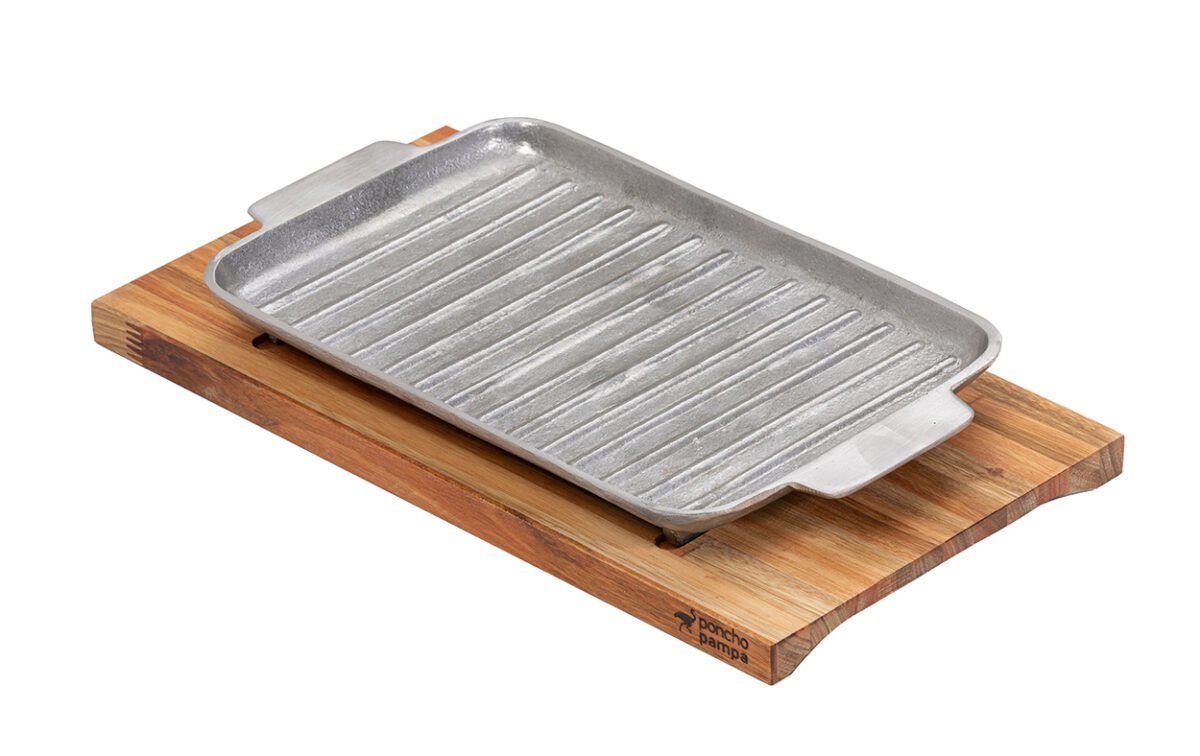 Bifera de Aluminio c/Base de Madera Poncho Pampa - Imagen 2