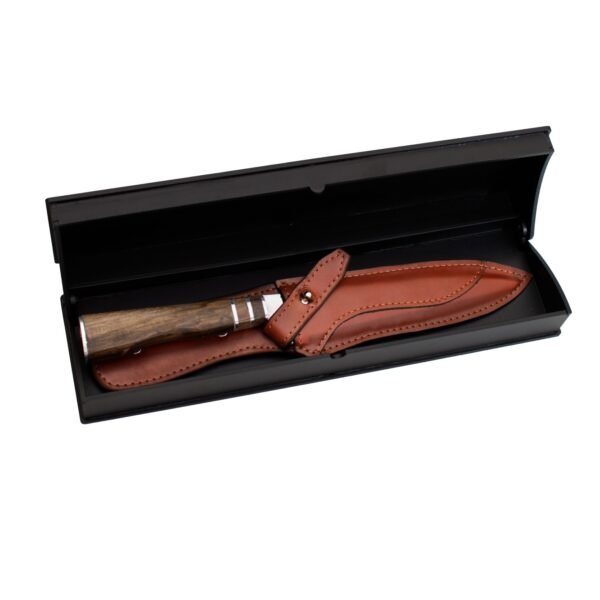 CUCHILLO G 3 ANILLOS EN VAINA DE CUERO CARAMELO Y BOX