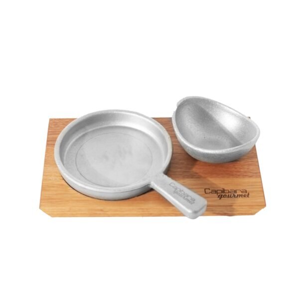 TABLA CON PROVOLETERA Y CUENCO N°1 FUNDICION DE ALUMINIO